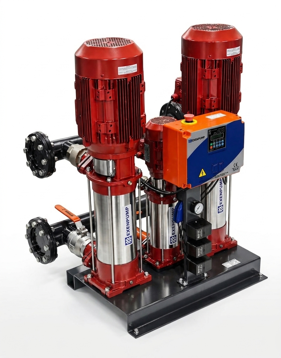 EXDP-Y 2/2006-J210 (2x30m³/h-60mSS+2m³/h-70mSS) 2 ELEKTRİK + 1 JOKEY POMPALI YANGIN HİDROFORU-ORTAK ŞASE